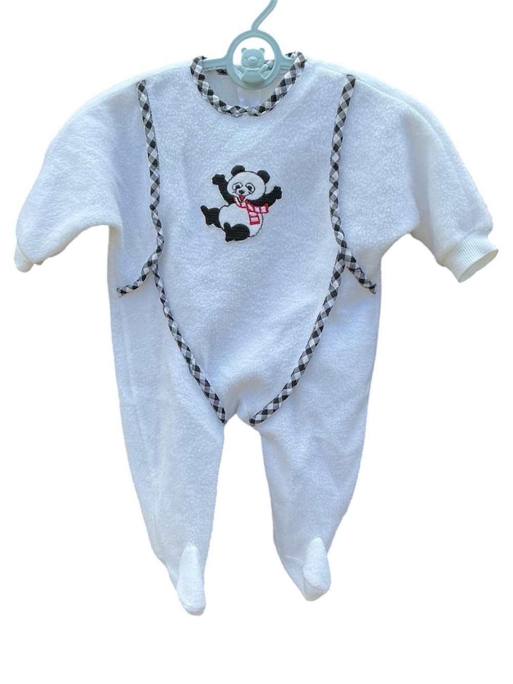 Vintage The Bay Panda Embroidered Baby Footed One-Piece